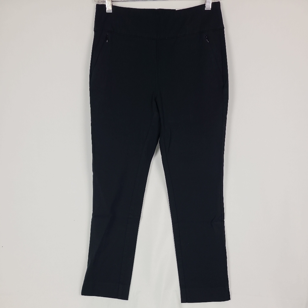NWT Soft Surroundings Skinny Ankle Stretch Chino Knit Pull On Black Pants Sz PXS